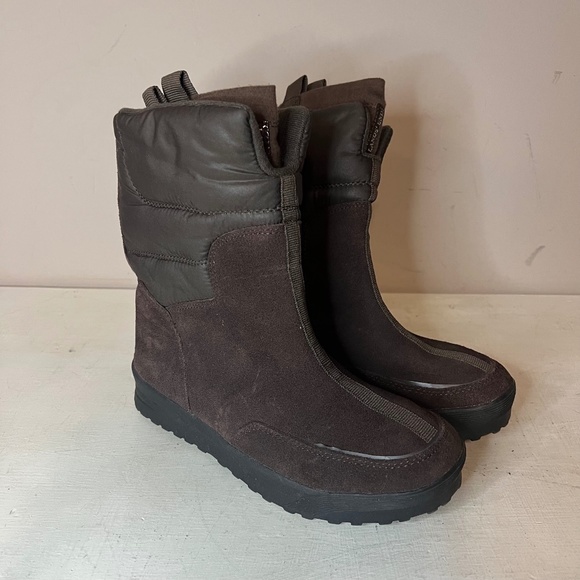 Lands End Brown Suede Lined All Weather Boots Style #406465 - Picture 1 of 7